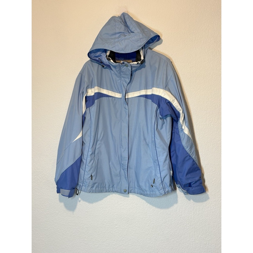 Columbia‎ Vertex Womens Large Jacket Coat Blue Nylon Waterproof Stow Away Hood